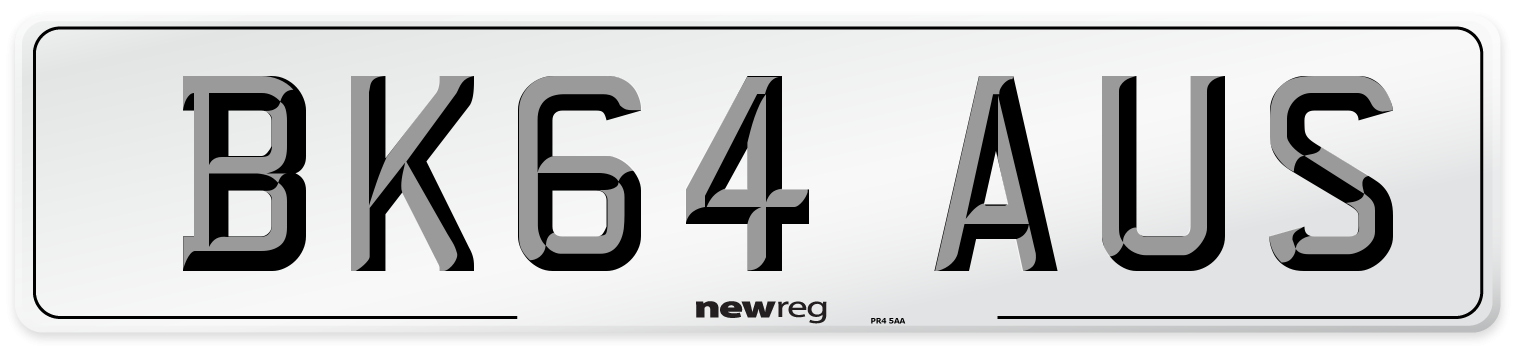 BK64 AUS Number Plate from New Reg